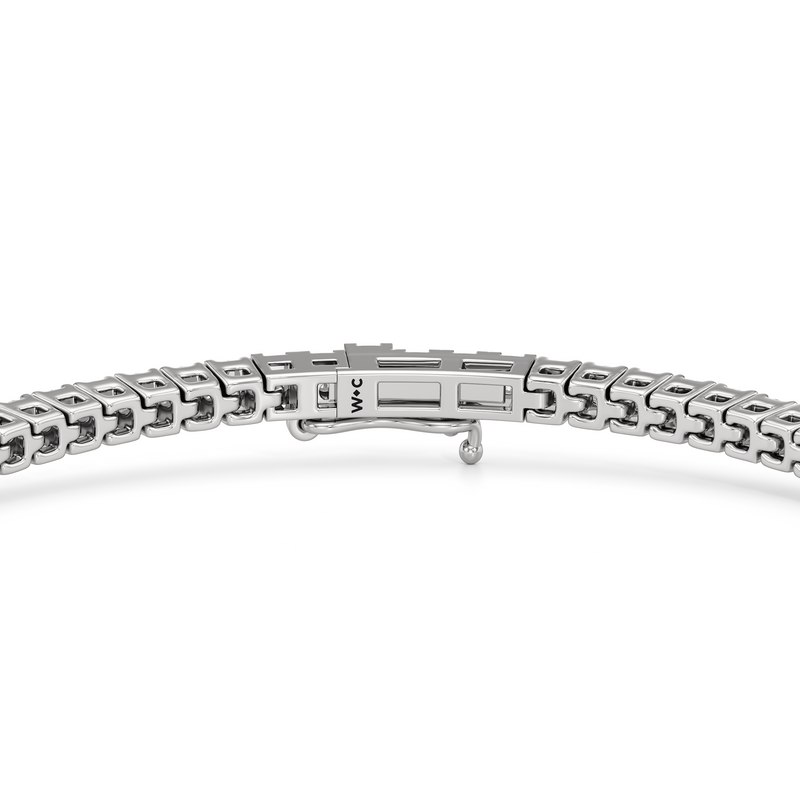 Classic 4-Prong Round Lab Diamond Square Basket Tennis Bracelet
