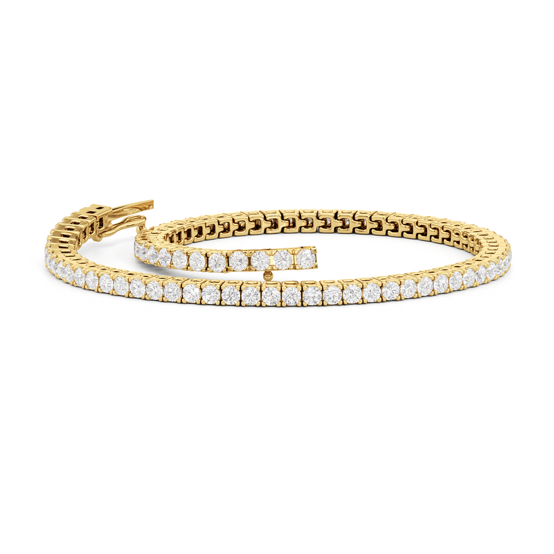 Classic 4-Prong Round Lab Diamond Square Basket Tennis Bracelet