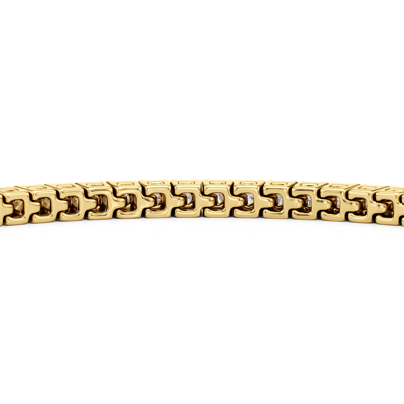 Classic 4-Prong Round Lab Diamond Square Basket Tennis Bracelet