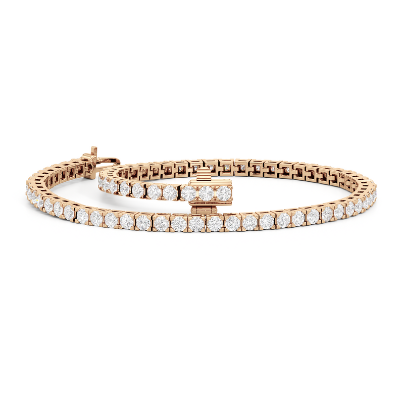 Classic 4-Prong Round Lab Diamond Square Basket Tennis Bracelet