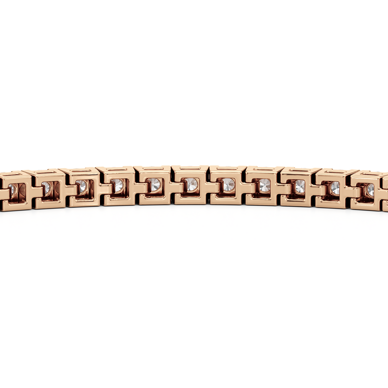 Classic 4-Prong Round Lab Diamond Square Basket Tennis Bracelet