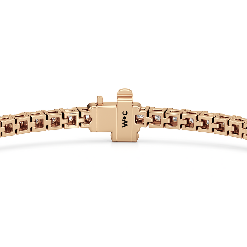 Classic 4-Prong Round Lab Diamond Square Basket Tennis Bracelet