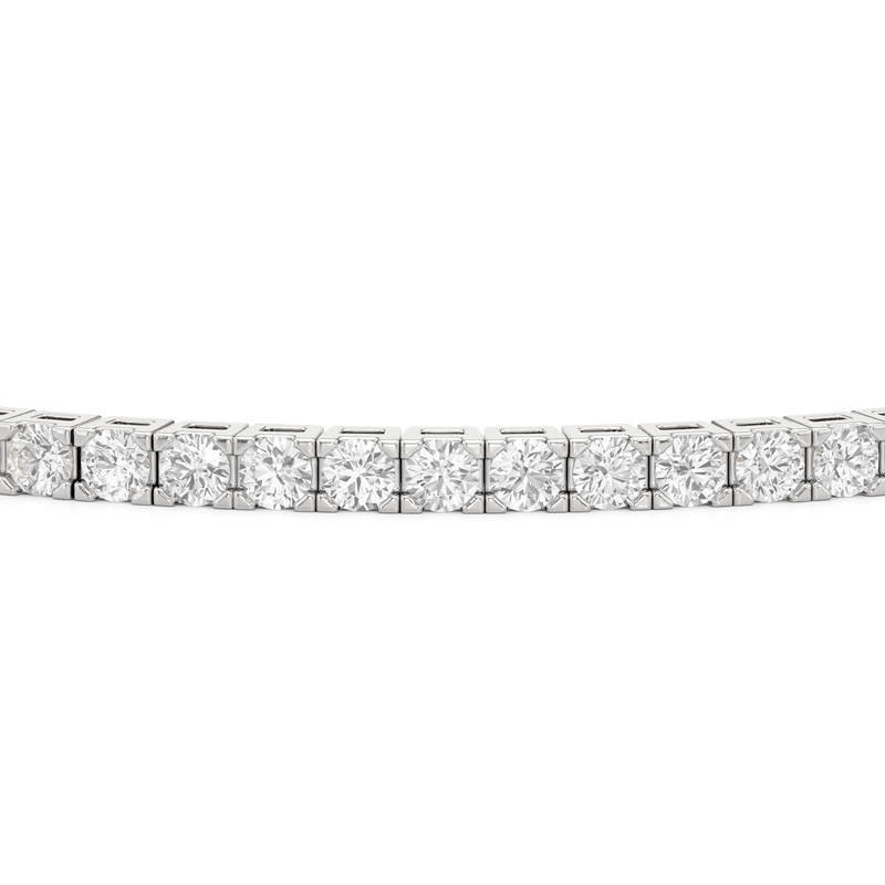 Classic 4-Prong Round Lab Diamond Square Basket Tennis Bracelet