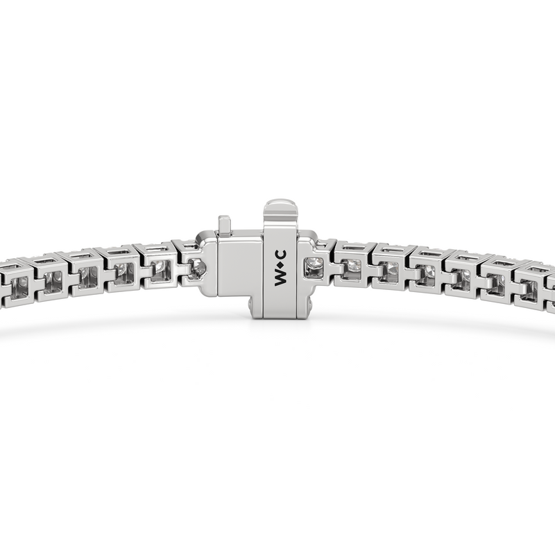 Classic 4-Prong Round Lab Diamond Square Basket Tennis Bracelet