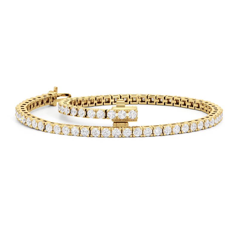 Classic 4-Prong Round Lab Diamond Square Basket Tennis Bracelet