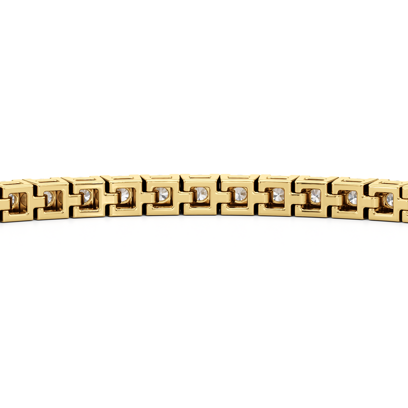 Classic 4-Prong Round Lab Diamond Square Basket Tennis Bracelet