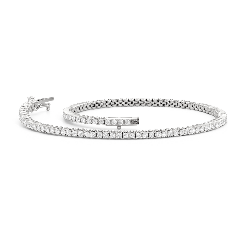Floating U-Prong Lab Diamond Tennis Bracelet