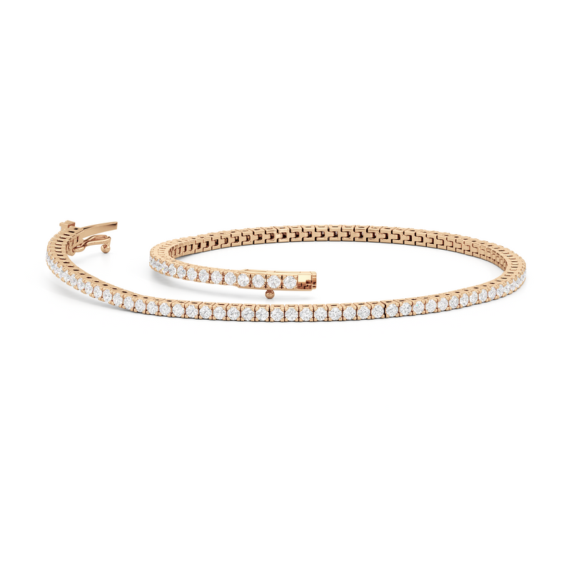 Classic 4-Prong Round Lab Diamond Square Basket Tennis Bracelet