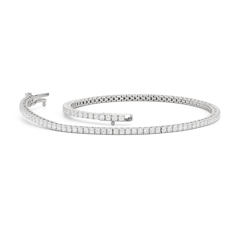 Classic 4-Prong Round Lab Diamond Square Basket Tennis Bracelet