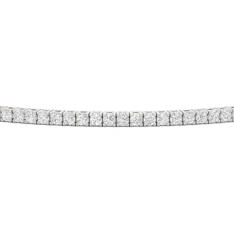 Classic 4-Prong Round Lab Diamond Square Basket Tennis Bracelet