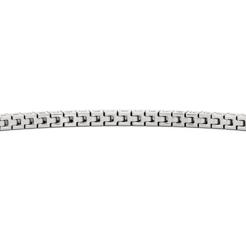 Classic 4-Prong Round Lab Diamond Square Basket Tennis Bracelet