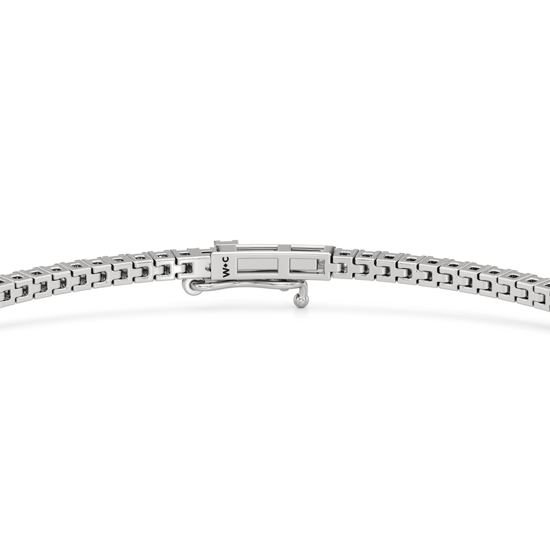 Classic 4-Prong Round Lab Diamond Square Basket Tennis Bracelet