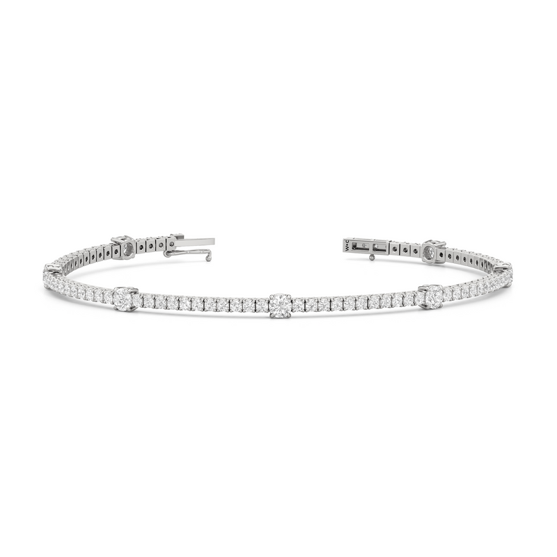 Round Station Tennis Bracelet