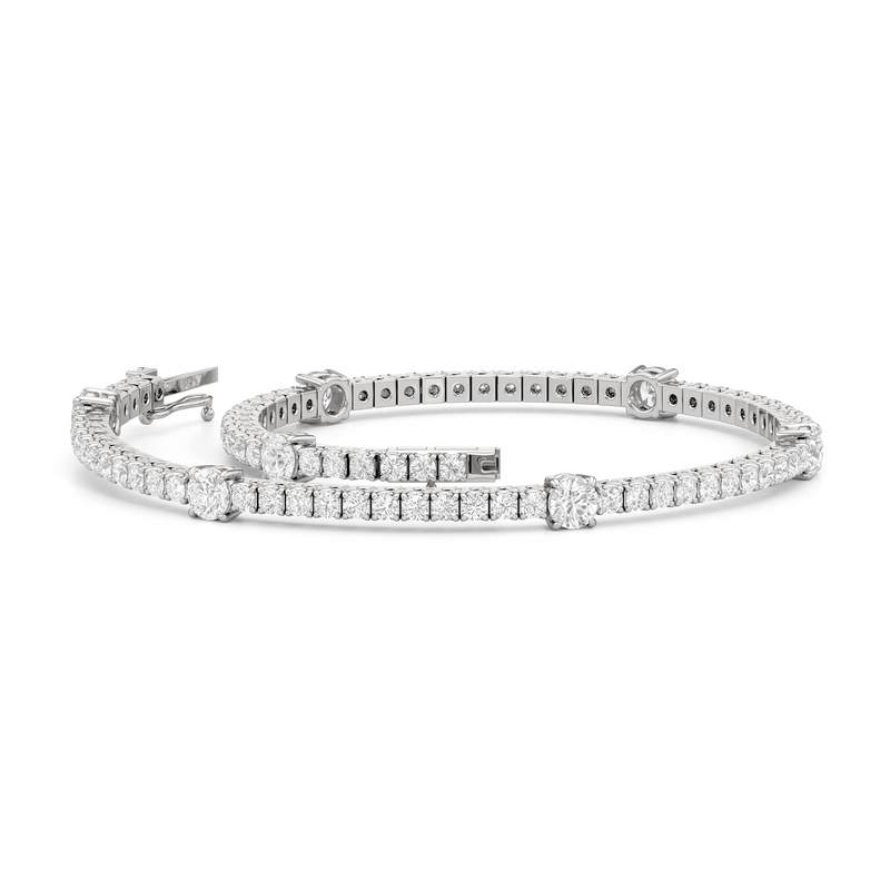Round Station Tennis Bracelet