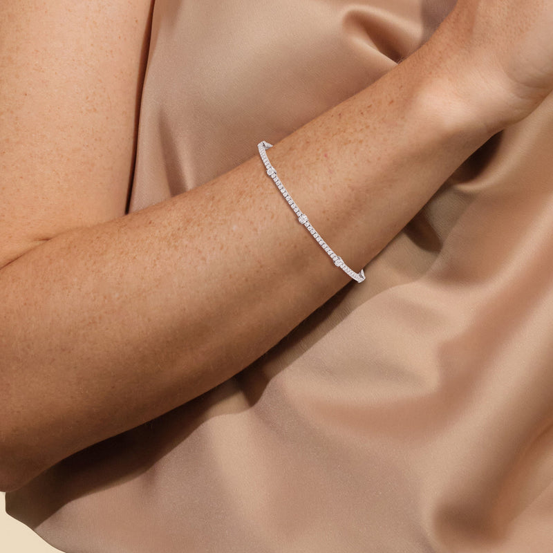 Round Station Tennis Bracelet