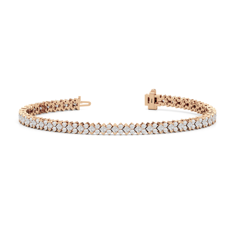 Half Bezel Round Tennis Bracelet