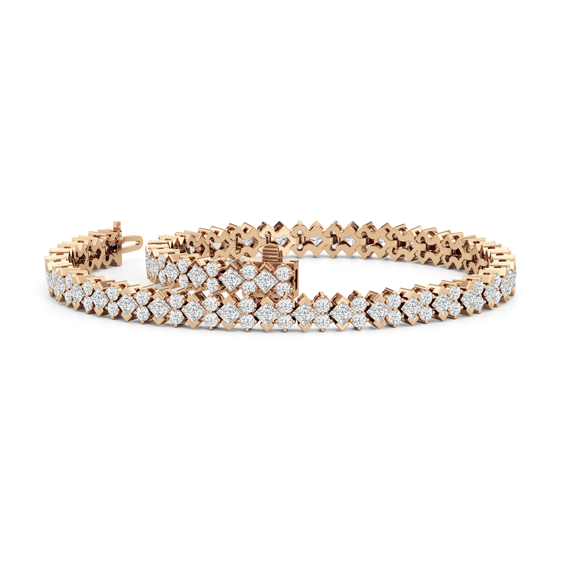 Half Bezel Round Tennis Bracelet