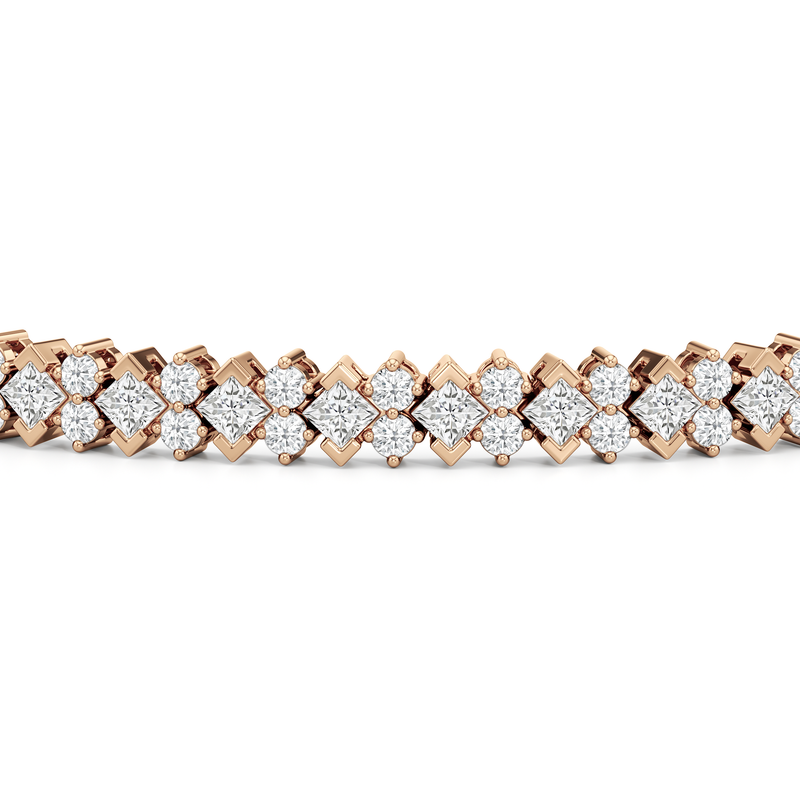 Half Bezel Round Tennis Bracelet