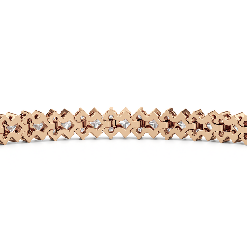Half Bezel Round Tennis Bracelet