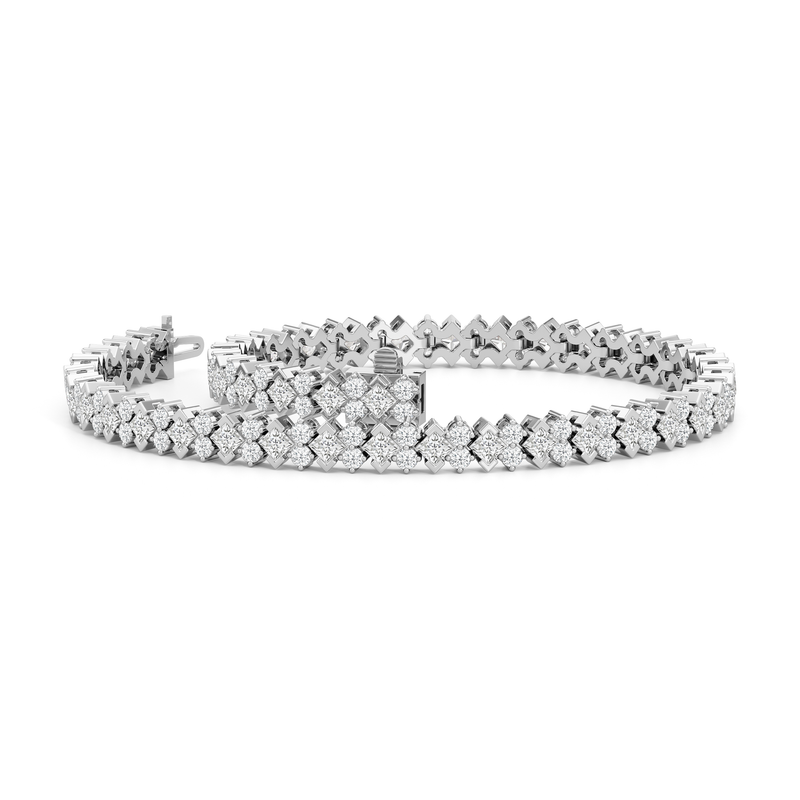 Half Bezel Round Tennis Bracelet