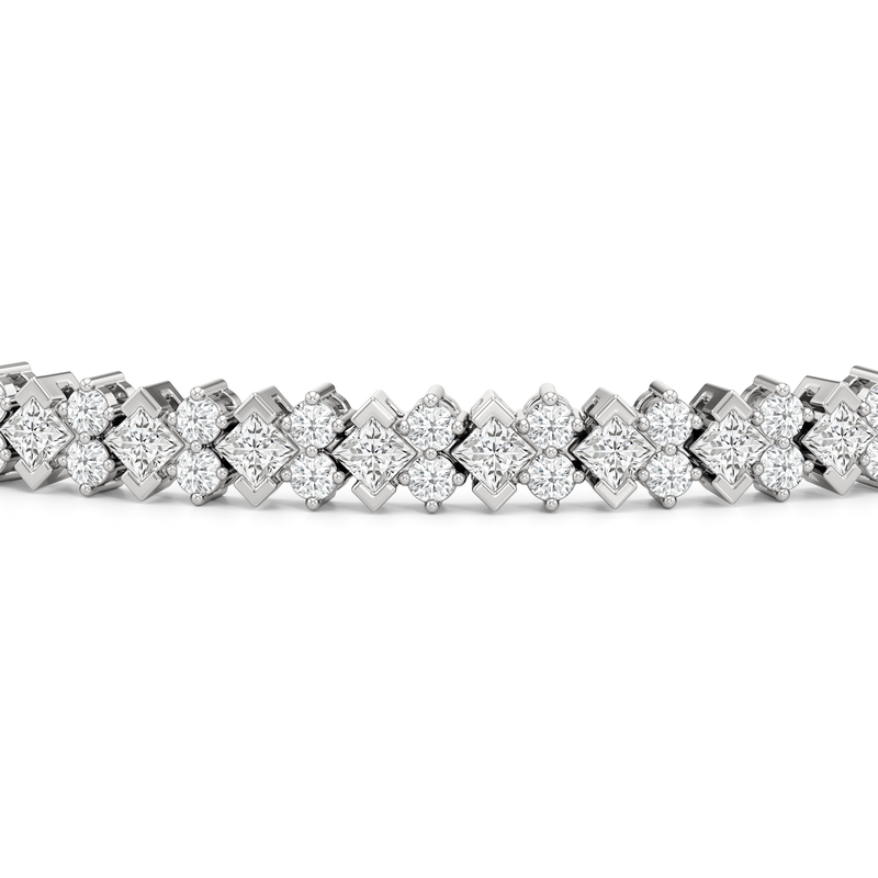 Half Bezel Round Tennis Bracelet