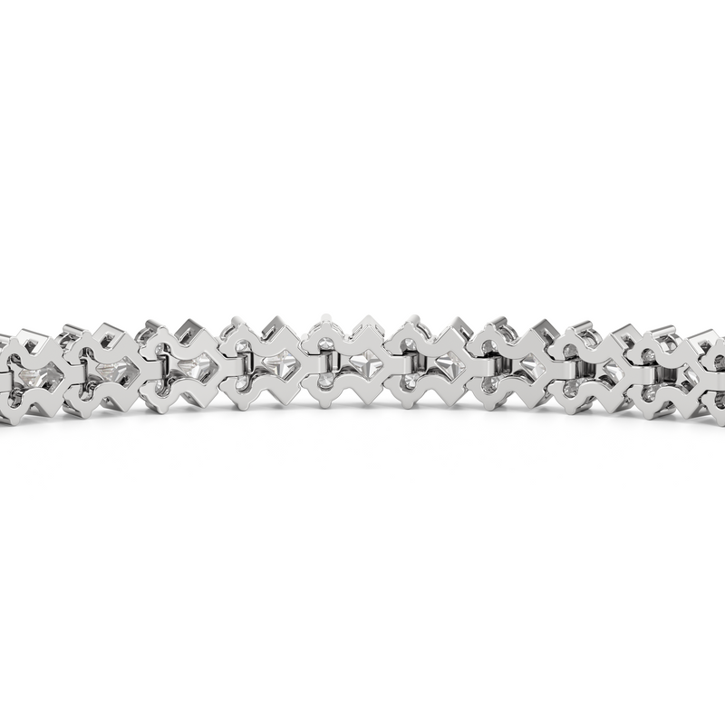Half Bezel Round Tennis Bracelet