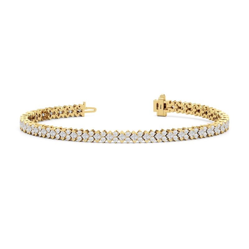 Half Bezel Round Tennis Bracelet