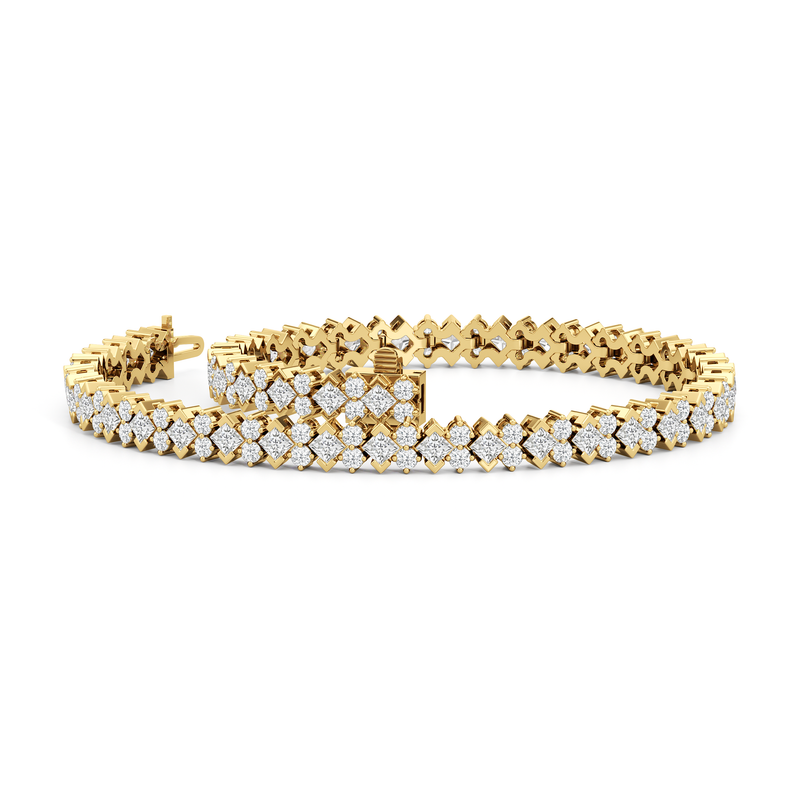 Half Bezel Round Tennis Bracelet