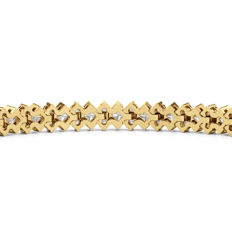 Half Bezel Round Tennis Bracelet