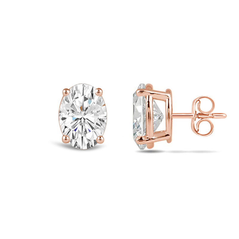 Classic Oval Diamond Stud Earrings (F/G VS+)