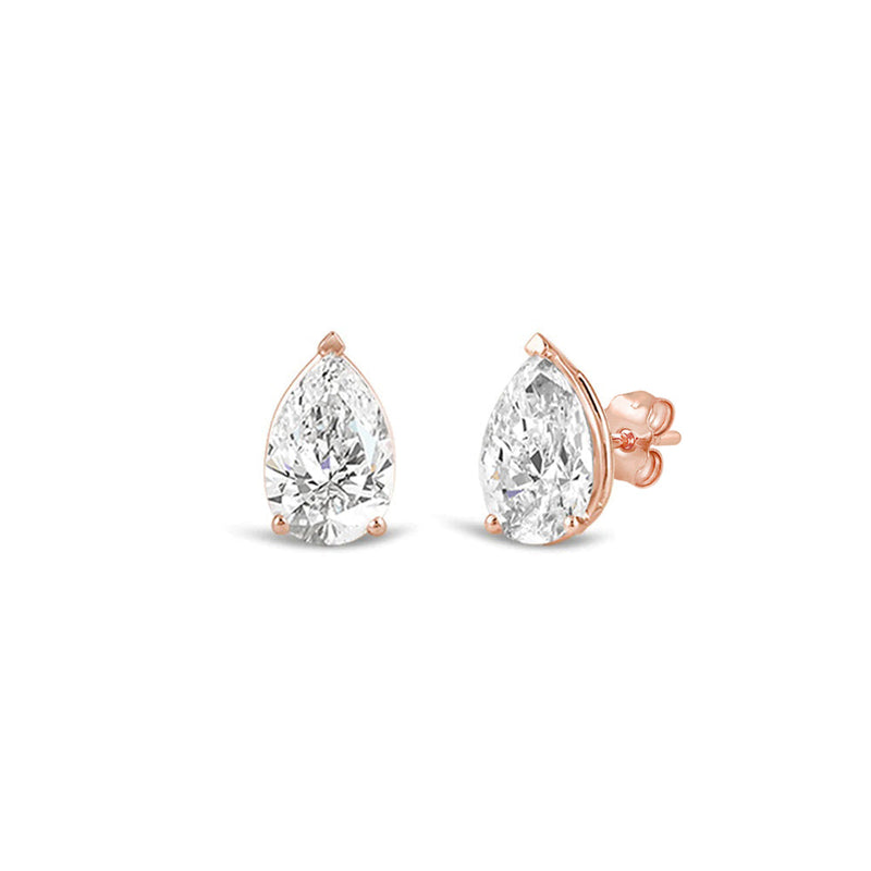 Classic Pear Brilliant Cut Diamond Martini Stud Earrings (F/G VS+)