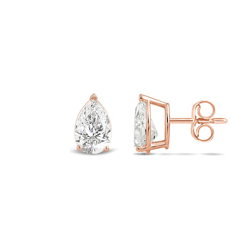 Classic Pear Brilliant Cut Diamond Martini Stud Earrings (F/G VS+)