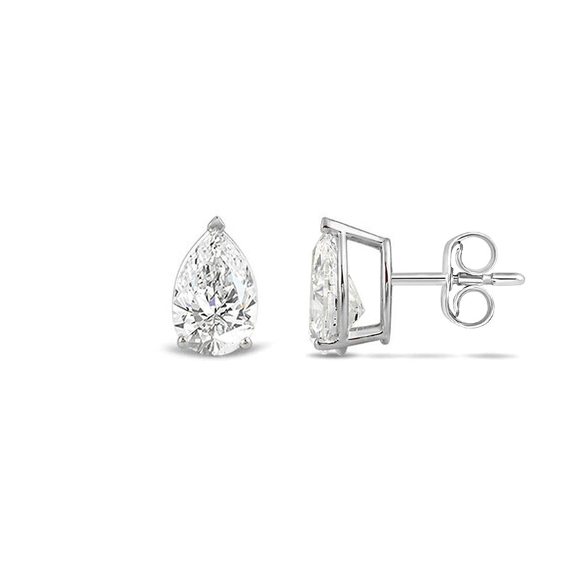 Classic Pear Brilliant Cut Diamond Martini Stud Earrings (F/G VS+)
