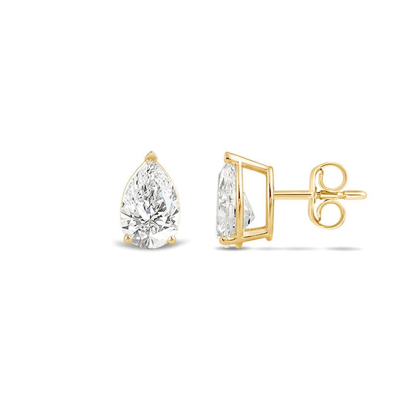 Classic Pear Brilliant Cut Diamond Martini Stud Earrings (F/G VS+)