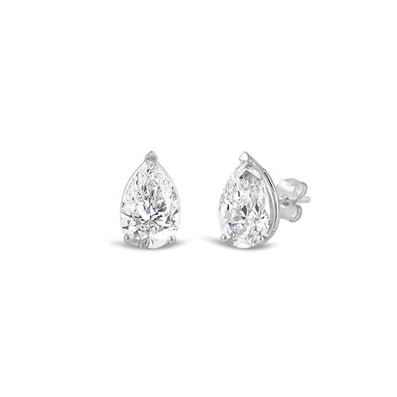 Classic Pear Brilliant Cut Diamond Martini Stud Earrings (F/G VS+)
