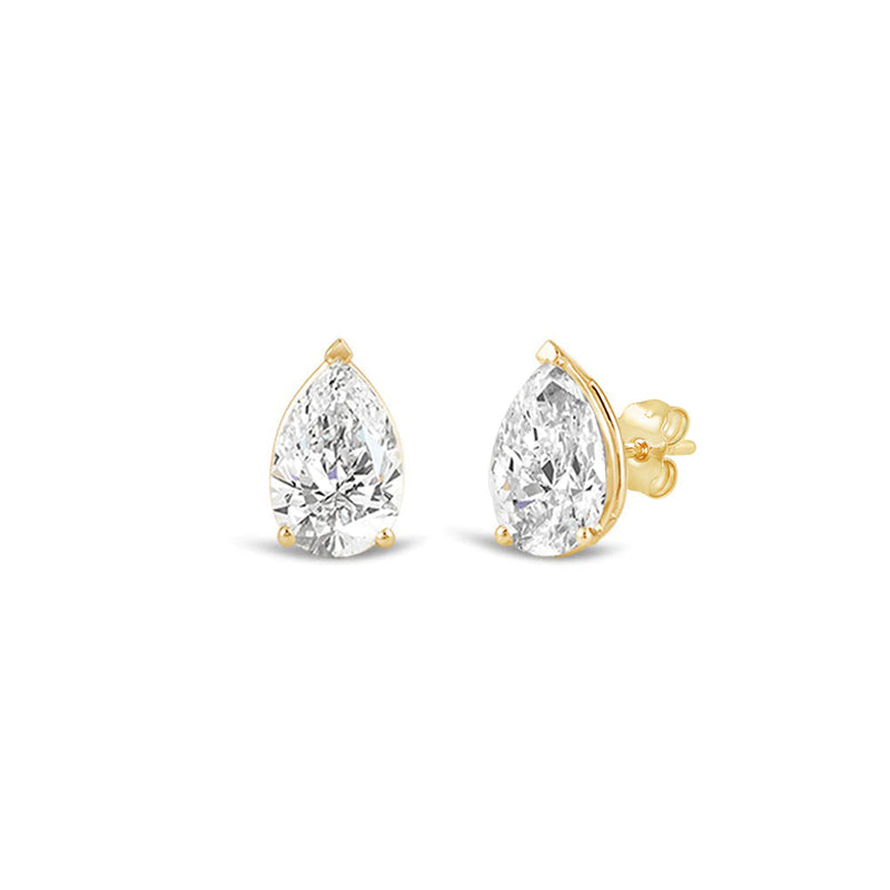Classic Pear Brilliant Cut Diamond Martini Stud Earrings (F/G VS+)