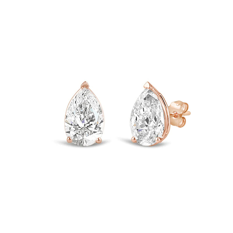 Classic Pear Brilliant Cut Diamond Martini Stud Earrings (F/G VS+)