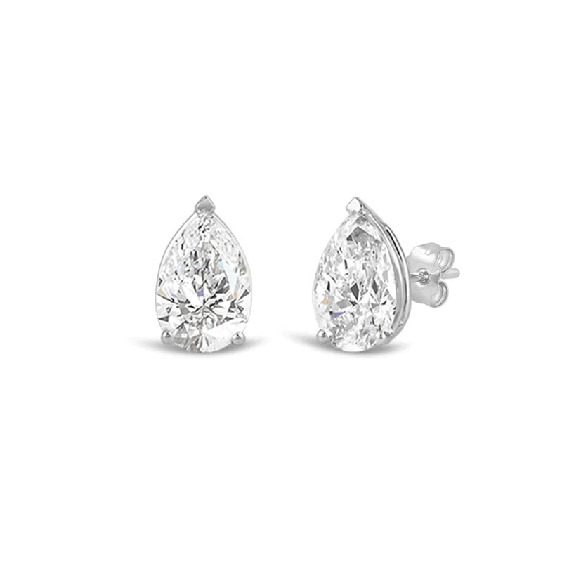 Classic Pear Brilliant Cut Diamond Martini Stud Earrings (F/G VS+)