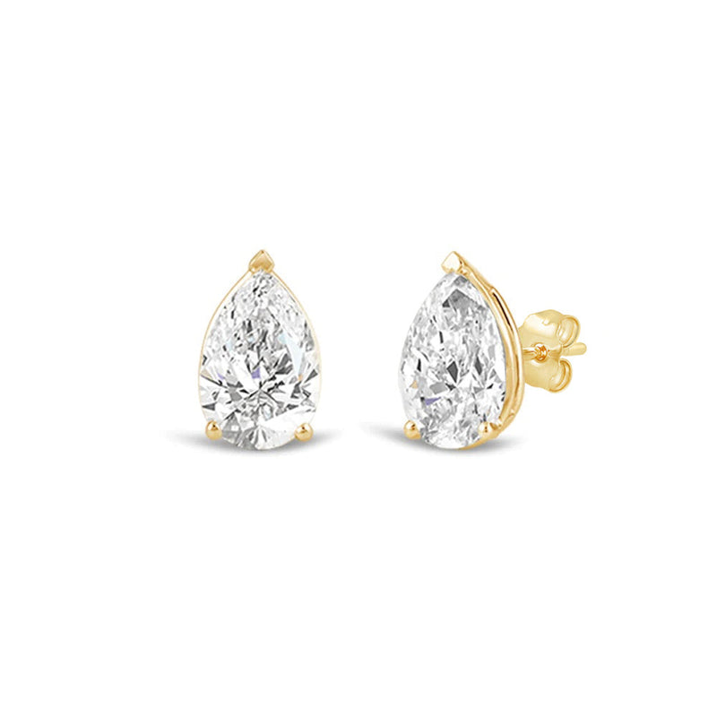 Classic Pear Brilliant Cut Diamond Martini Stud Earrings (F/G VS+)