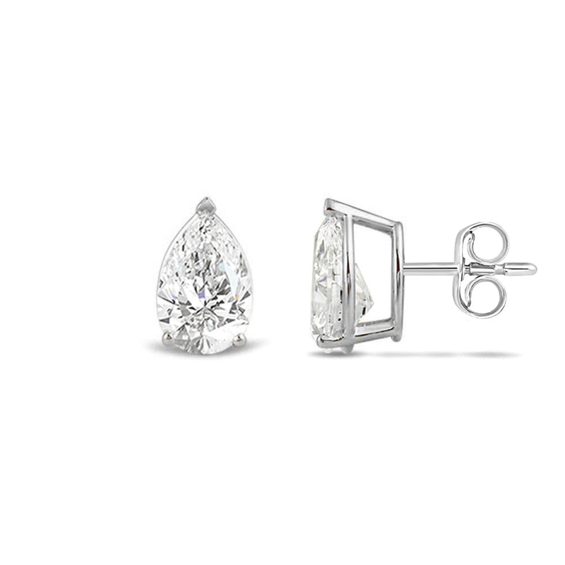 Classic Pear Brilliant Cut Diamond Martini Stud Earrings (F/G VS+)