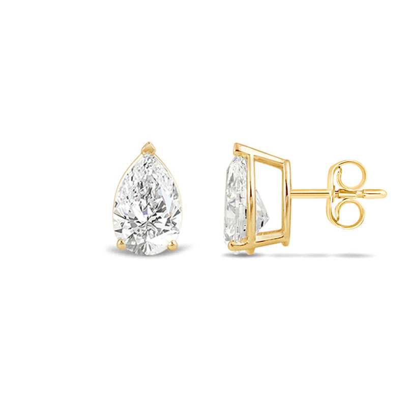 Classic Pear Brilliant Cut Diamond Martini Stud Earrings (F/G VS+)