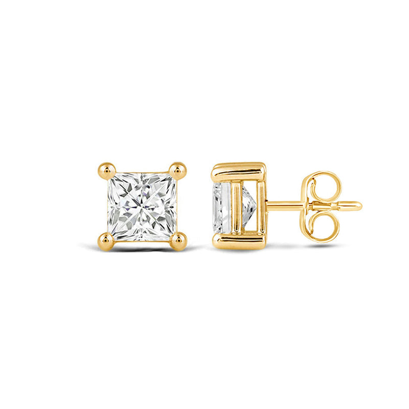 Classic Princess Brilliant Cut Diamond Martini Stud Earrings (F/G VS+)