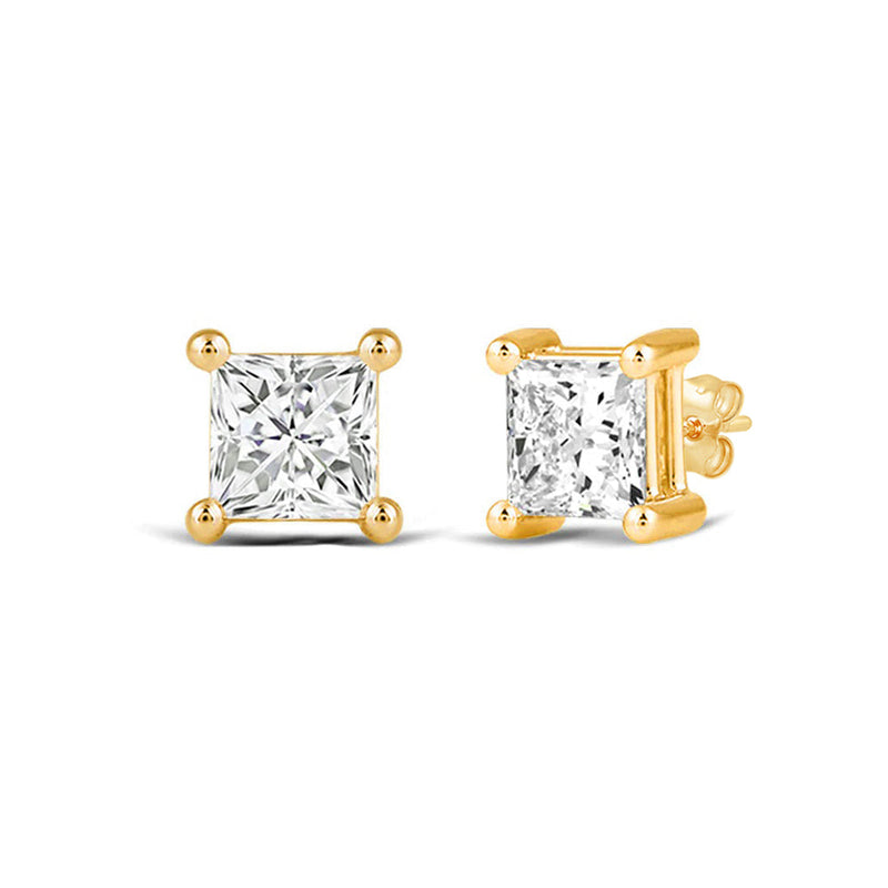 Classic Princess Brilliant Cut Diamond Martini Stud Earrings (F/G VS+)