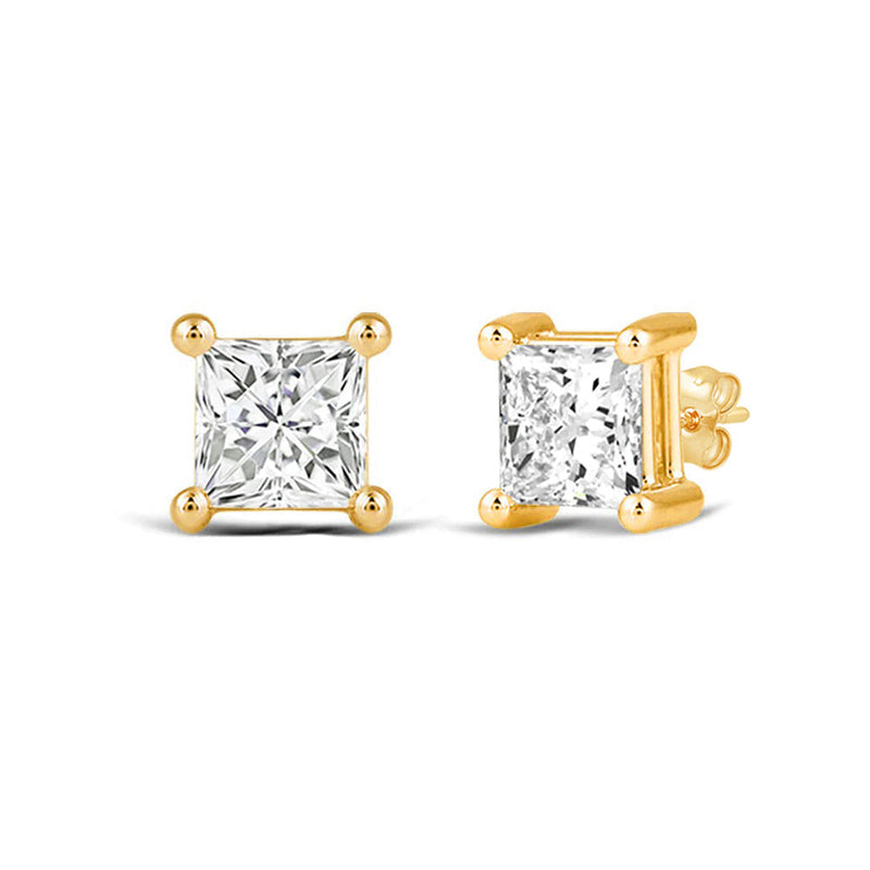 Classic Princess Brilliant Cut Diamond Martini Stud Earrings (F/G VS+)