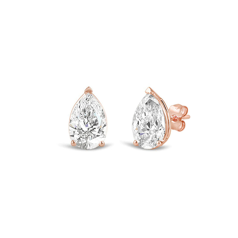 Classic Pear Brilliant Cut Diamond Martini Stud Earrings (F/G VS+)