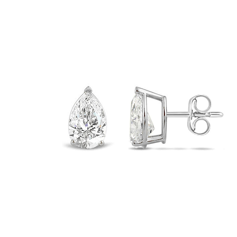 Classic Pear Brilliant Cut Diamond Martini Stud Earrings (F/G VS+)