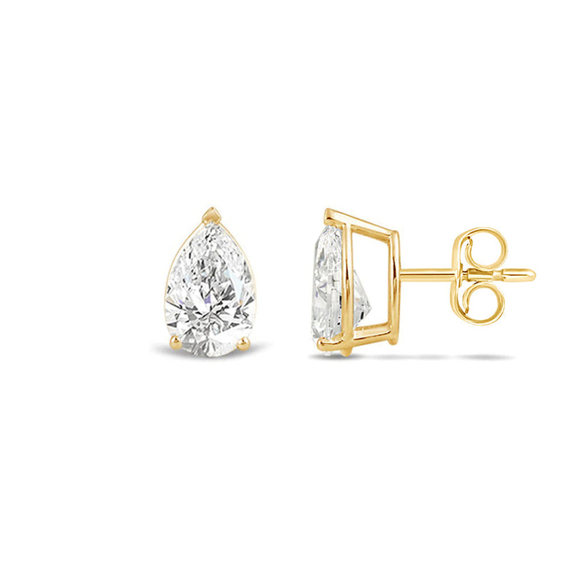 Classic Pear Brilliant Cut Diamond Martini Stud Earrings (F/G VS+)