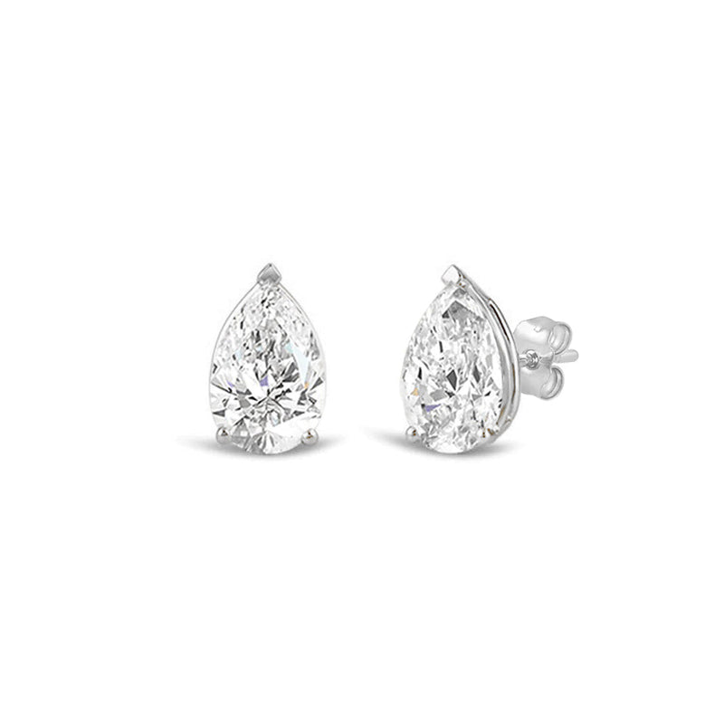 Classic Pear Brilliant Cut Diamond Martini Stud Earrings (F/G VS+)