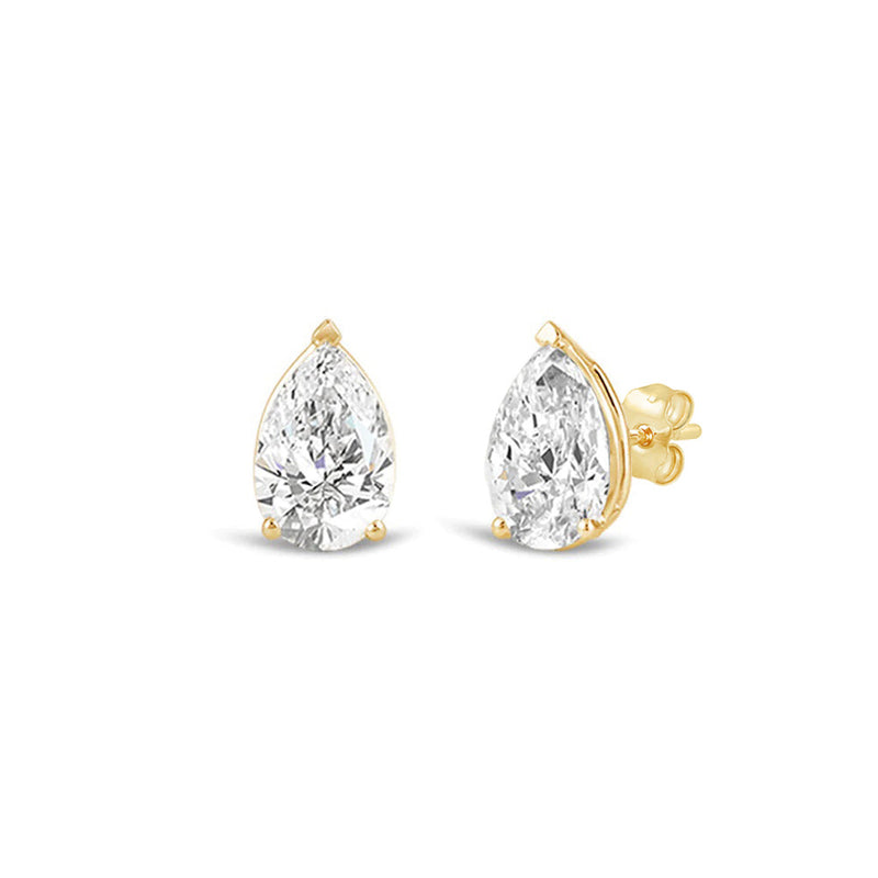 Classic Pear Brilliant Cut Diamond Martini Stud Earrings (F/G VS+)