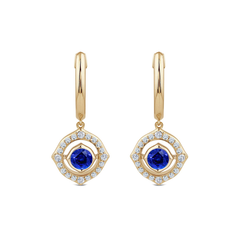 Signature Created Sapphire Birthstone Drop Huggies